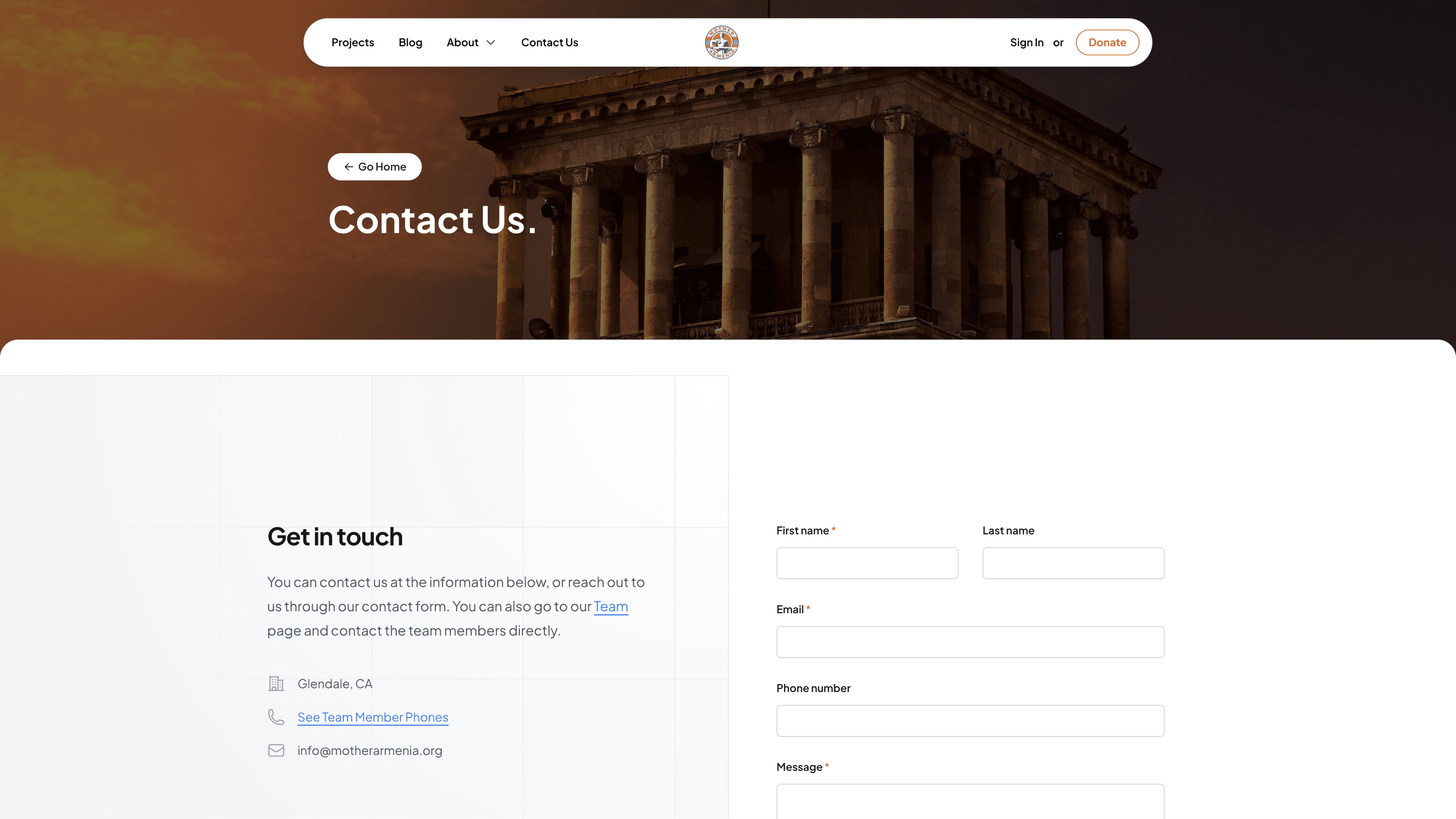 Mother Armenia Contact screenshot