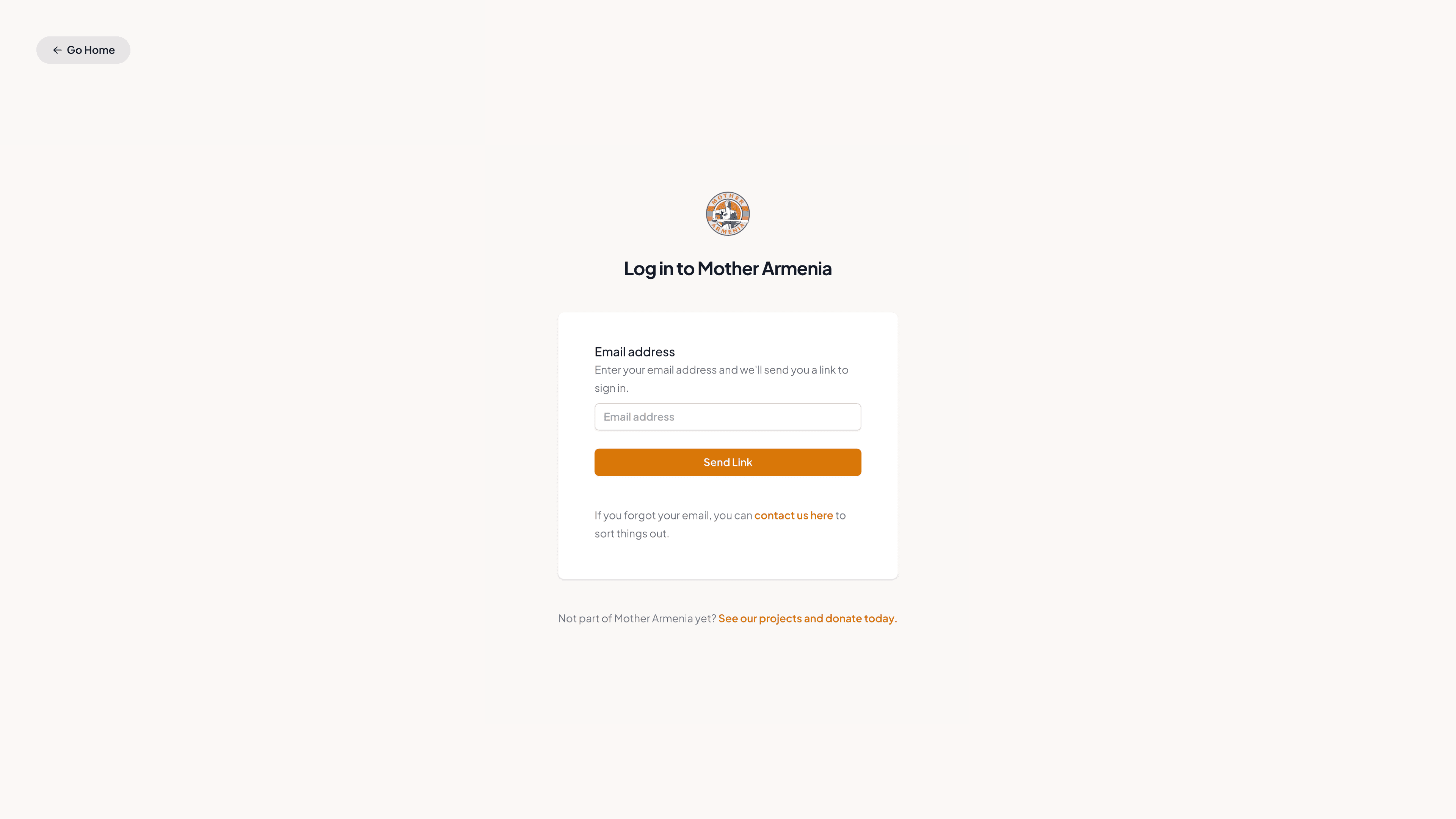Mother Armenia Login Page